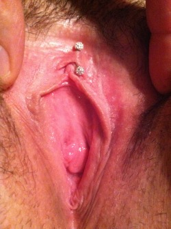 pussymodsgalore  VCH piercing with decorated curved barbell.