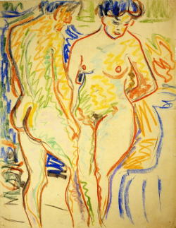 beyond-the-canvas:  Ernst Kirchner, Couple, 1908.