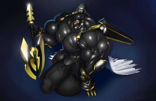 borisalien:  The Alpha of All Mons  Commission for @agentcybershark of a rather enhanced Alphamon. As if he wasn’t OP already!    You can support my work on Patreon!  