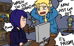 hobak-jay: Sebastian doesn’t like to go outside but maybe Sam