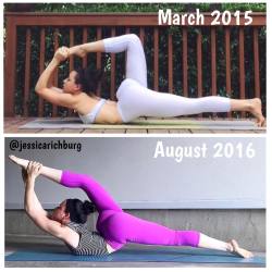 jessitheyogi:  My progress in Reclined Dancer’s pose. These