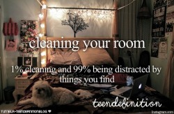 teendefinitionblog:  cleaning your room: 1% cleaning and 99%