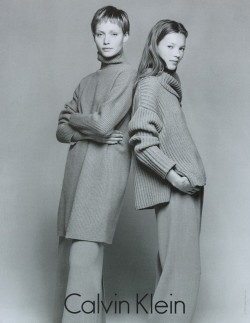 puppetwithapistol:    Amber Valletta and Kate Moss for Calvin