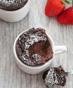 fullcravings:  4 Ingredient Flourless Chocolate Mug Cake