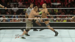 Cesaro vs. Cena in a test of strength 