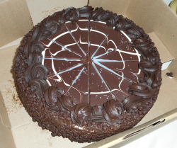 my birthday caaaake :D its black tie chocolate mousse cake//shares