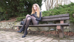 leggycutie:  Young Girl In Black Pantyhose