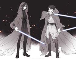 shira-aot:  Master Levi & Padawan Mikasa (Star Wars AU) 