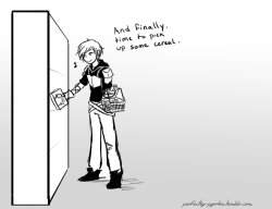 perfectly-pyrrha:  Got this idea from @caramelcrow  http://shanny947.tumblr.com/post/139437503136/ruby-rose-goes-to-the-supermarketJaune