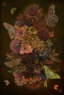  亀井徹　Toru Kamei  All the Flowers and Insects (2016)  Oil