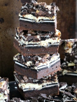 foodffs:  Slutty Cheesecake Brownie Bars Recipe.Really nice recipes.