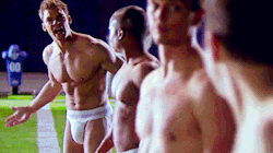 famousmaleexposed: Alan Ritchson rear in “Blue Mountain State