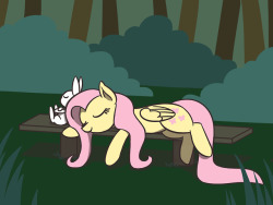 flutterluv: Fluttershy taking a little break. Based off this