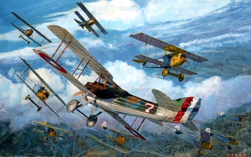 pinturas-gran-guerra-aire:  1918 09 The Swarm - James DietzA
