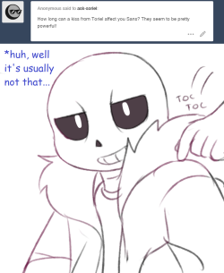 ask-soriel:Toriel: A surprise kiss never fails to stun him for