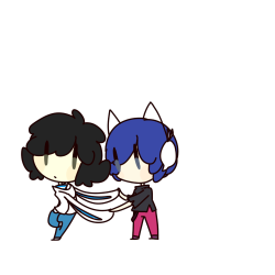 daily-persona:  outfit swap between 2 emo blue haired boys and