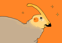 soupery:  jomadraws: parasaurolophus but with cockatiel markings