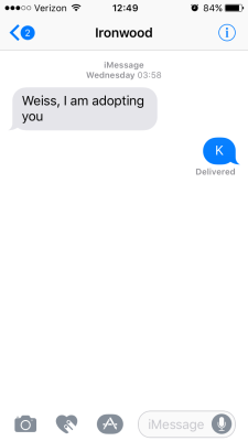 rwbytxtrs:  Texting Your Kid (Weiss & Ironwood)