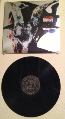 Close up shots of my Slipknot Iowa record on my wall