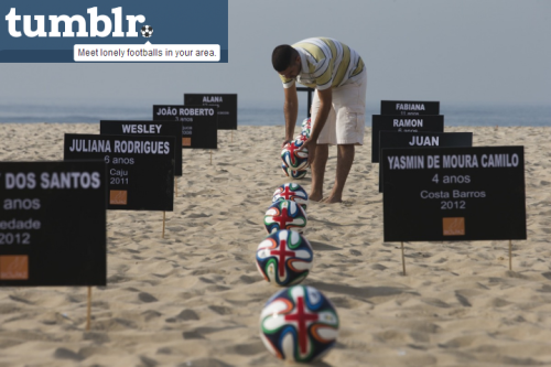 akeppleaday:  “Happy” World Cup, Brazil. (Here are some sources.) 