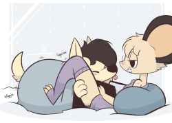 theartmanor:Caught the smooch burrito! c: