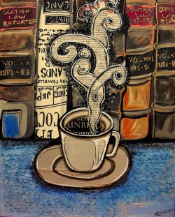 bibliolectors:  Un café y un buen libro: tarde perfecta (ilustración