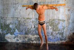 Suspended slave stud VIDEO: http://www.boyztube.com/gay-videos/watch/288747-new_slave_yaroslav_final_part_html