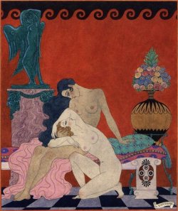 lesbianherstorian:an illustration by george barbier for les chansons