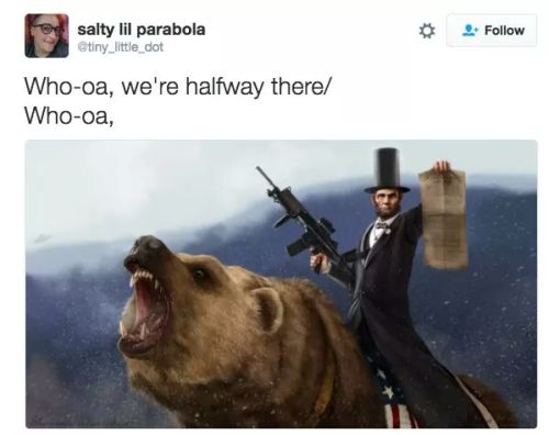 wilwheaton: ithelpstodream:  Whoa We’re Halfway There puns are the best. 