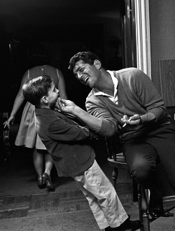deforest:  Dean Martin and son Ricci at their Brentwood home.