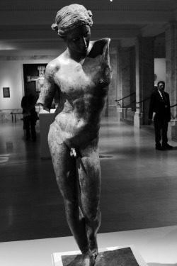 a) Apollo Sauroktonos, bronze, Cleveland Museum of art b) Apollo
