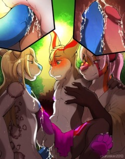 knottyfoxcawks:Two dicks one tail-hole