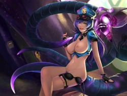 sexybossbabes:  League of Legends HENTAI BABES , Caitlyn, Nidalee,