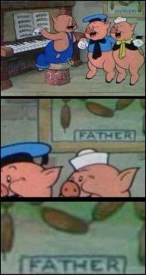 omgbuglen:  hkirkh:  The three little pigs  Not to mention the