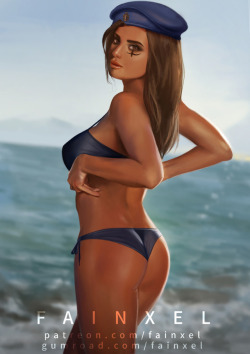 fainxel: Captain Ana Amari with Bikini NSFW previewhttps://www.patreon.com/posts/12170557