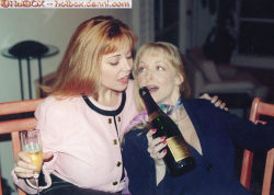 Traci Topps and Danni Ashe share some bubbly on my birthday.