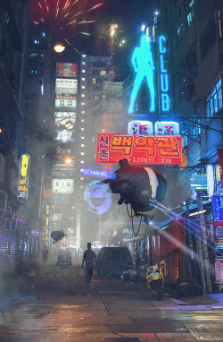 cosmicwolfstorm:  Hong Kong Street Patrol by Sergey Zabelin