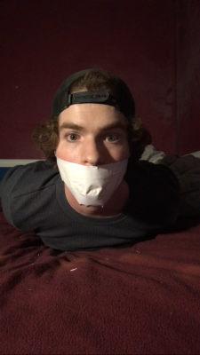 youngbondagedreams:  ducttaped:  Duct tape gagDuct tape mouth