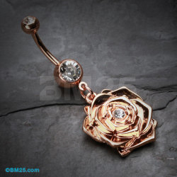 ringtorulethemall:  Rose Gold Plated Blossom Belly Button Ring