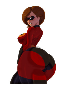 tovio-rogers:  mrs incredible. really fun to draw. done almost entirely with photoshop’s pencil tool 