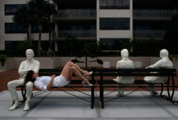 20aliens:  USA. Florida. Coral Gables. George Segal sculpture.