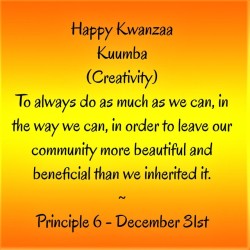 blackchildrensbooksandauthors:  Happy Kwanzaa  Principle 6 -