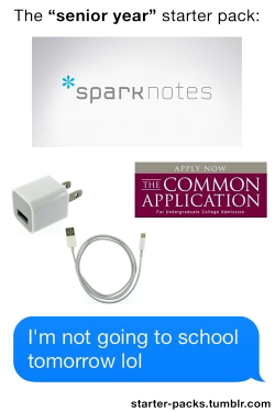 starter-packs:  The “senior year” starter pack