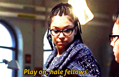elsas:  Cosima, Reigning Queen of the NERDS, showing the lowly