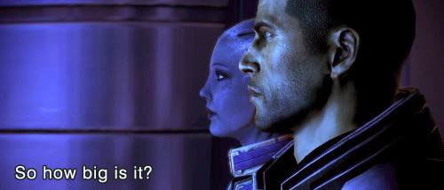 geekearth:  Liara   Shepard: The BIG Question (Mass Effect)  This is gold