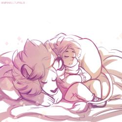 ikimaru:naps with lionn