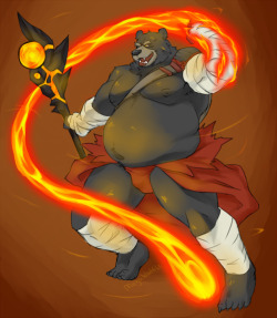 Pyromancer Bear - by MegaWaffle