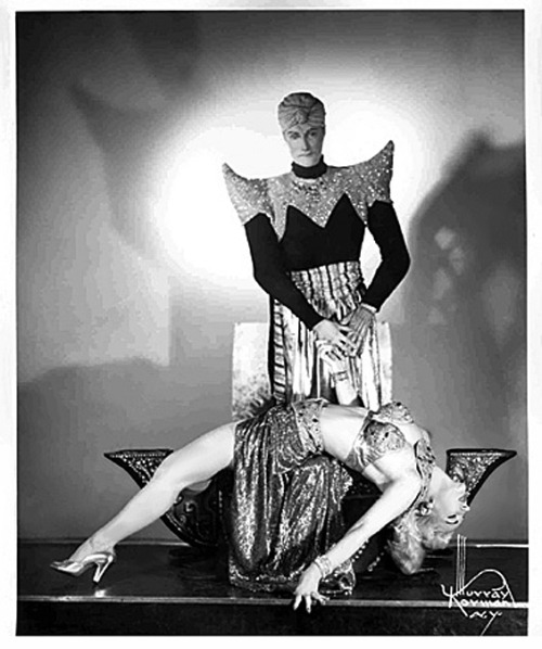  Gene Gemay    (and her Genie) She performed a popular routine themed around the “Arabian Nights” mythology.. Ms. Gemay would dance in a harem outfit & rub a large Aladdin’s Lamp onstage, from which a rubber mannequin “Genie”