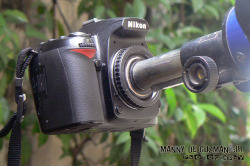 Homemade F-Mount Eyepiece T-Adapter for Nikon D90 DSLR telescope