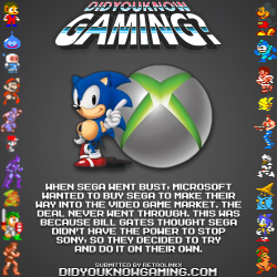 didyouknowgaming:  Microsoft and SEGA. http://www.vgfacts.com/trivia/1126/